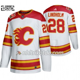 Calgary Flames Trikot Elias Lindholm 28 Adidas 2019 Heritage Classic Weiß Authentic - Kinder